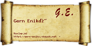 Gern Enikő névjegykártya